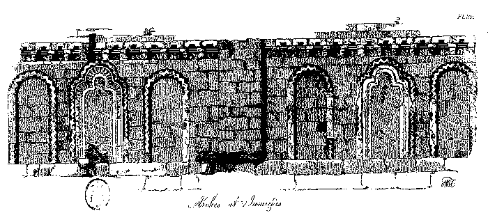 Ancient trefoil-headed Arches in Abbey of Jumieges