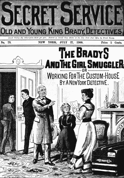 "Madam," said Old King Brady, "here is a warrant for the arrest of your daughter. The charge is smuggling!" Calmly taking the document, the lady read it. Harry opened the door and let the hall-boy go.