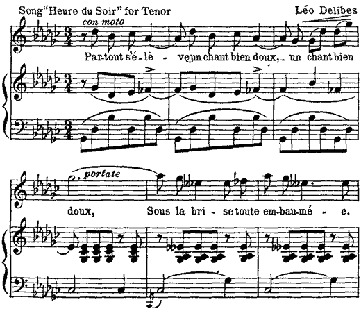 Song, Heure du Soir for Tenor, Lo Delibes