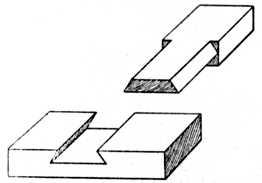 Fig. 43.—Dovetailed and
    Halved Joint.