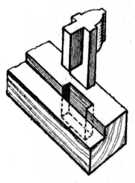 Fig. 165.—Tenoning
    Moulded Sash Bar.