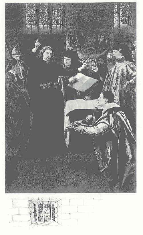 Richard II resigns the crown of England
to Henry, Duke of Lancaster,
son of John of Gaunt,
at London.