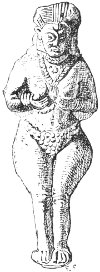 Fig. 16.—Terra-cotta Statuette; from Heuzey's Figurines
antiques du Musée du Louvre.