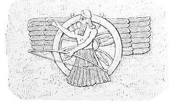 Fig. 19.—The winged globe with human figure; from Layard.