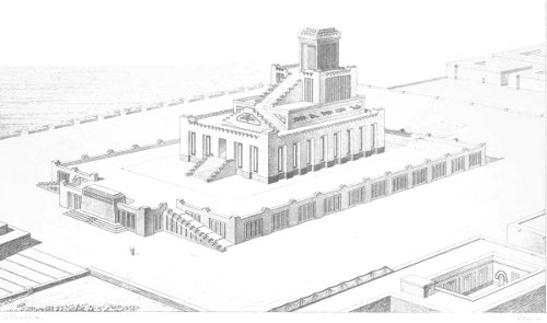 PLATE II. RECTANGULAR CHALDÆAN TEMPLE
Restored by Ch. Chipiez.