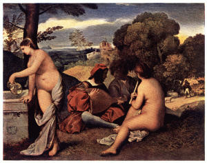 PLATE XIII.—GIORGIONE

VENETIAN PASTORAL

Louvre, Paris