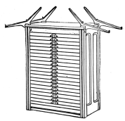 Fig. 29. Case Cabinet with iron brackets for working
cases on top.