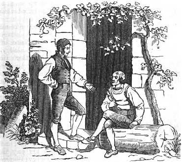 He stopped at the door of George the
blacksmith.