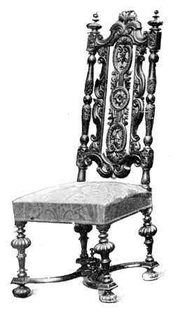 CHARLES II. OPEN HIGH-BACK OAK
CHAIR.