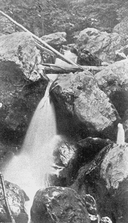 A CASCADE BY THE ROADSIDE.