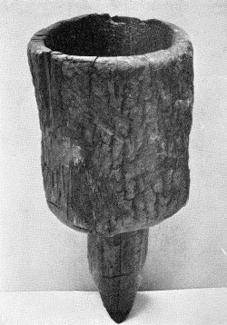 b. Wooden mortar. "Witchata Inds. Dr. E. Palmer." Height
of body 13½ inches. (U.S.N.M. 6899)