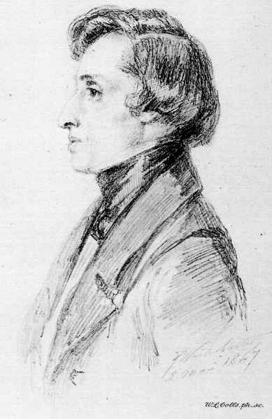 Frederick Chopin, from a drawing by Winterhalter.