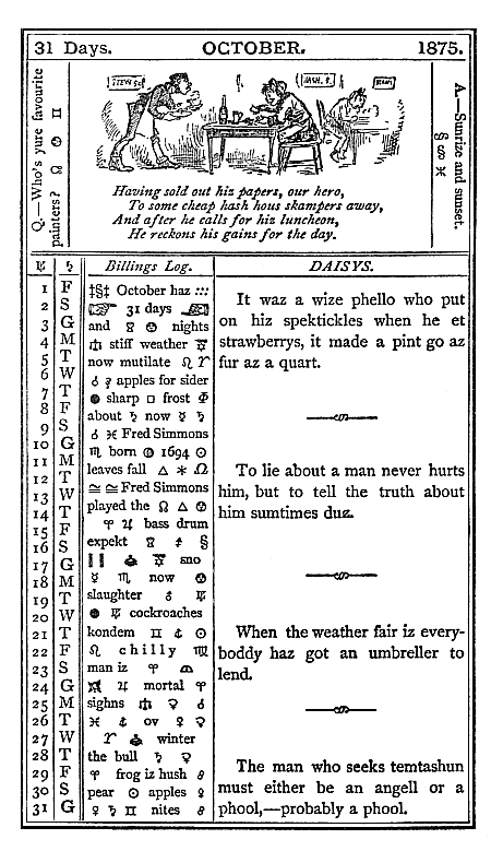 almanac October 1875