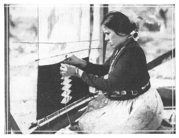 BAH'S MOTHER WEAVING NAVAJO BLANKET