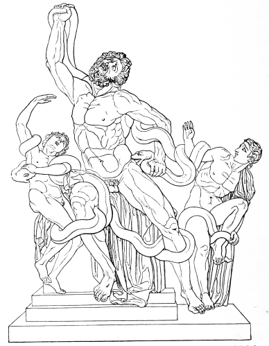 Fig. 237.—Group of Laocoon and his Sons, by Agesandros,
Athanodoros, and Polydoros. (Vatican.)