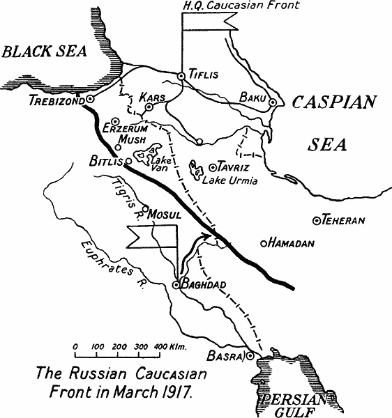 The Russian Caucasian Front in March 1917.