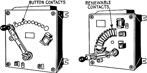 Figs 737 and 738Sliding contact starters  starter with button contacts 