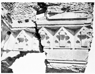 Fig. 41.—RAḲḲAH, DETAIL OF STUCCO ORNAMENT, PALACE.