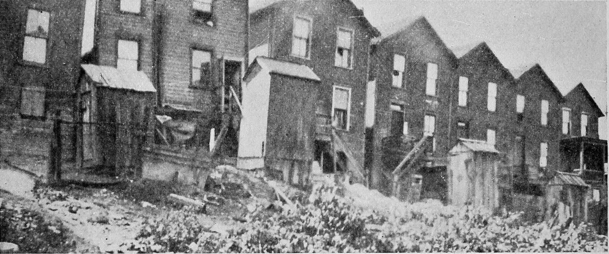 A Row of Houses Unused for Several Years Until the
Present Influx from the South.