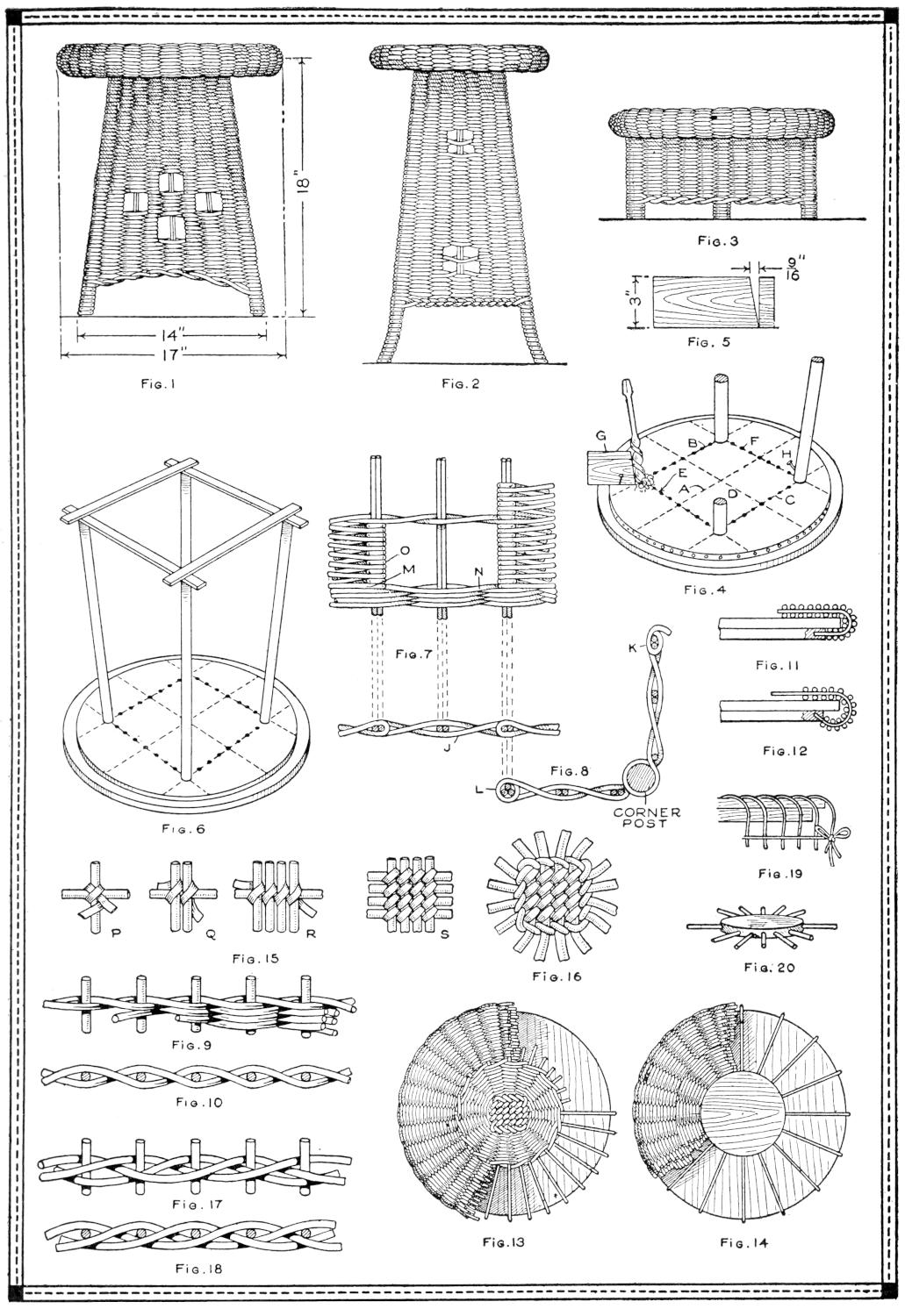 Examples of reed furniture and their weaving