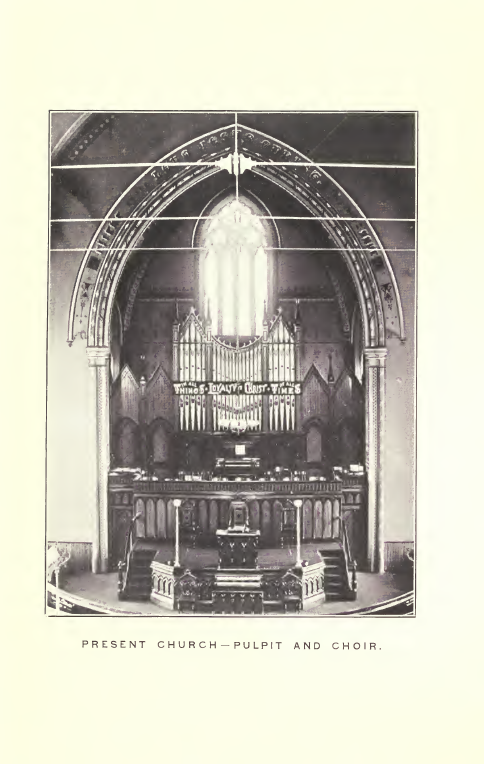 Present church - pulpit and choir.