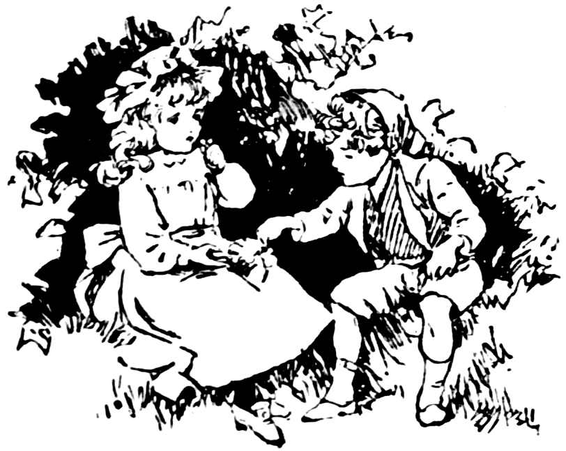 Boy and girl sitting